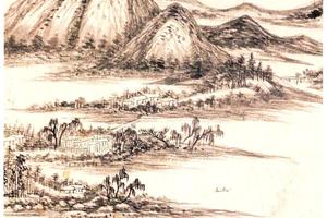 仿赵文敏水村图