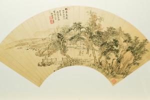 仿曹知白林泉高逸图扇页