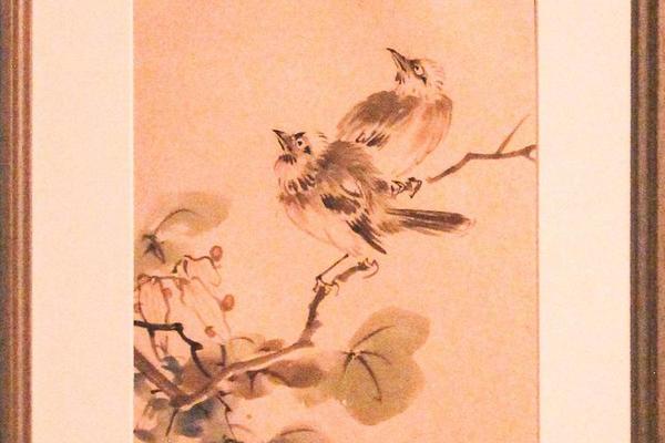 双鸟栖枝