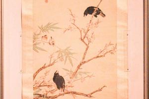 拟宋人法竹桃鸲鹆