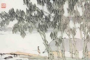 溪山高逸山水册之三板桥修竹山水册之四