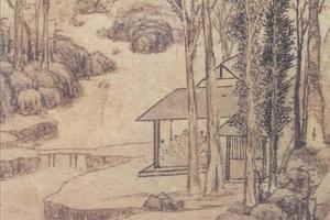 西斋话旧图轴