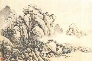 寒林飞瀑