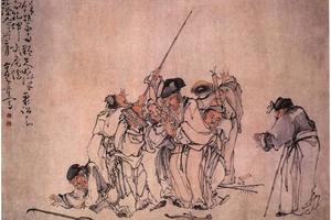 群官聚讼人物轴