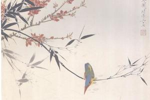 桃花翠鸟