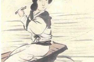 芦塘泛舟图轴