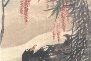 垂柳双鸭图轴