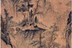 策杖溪流图