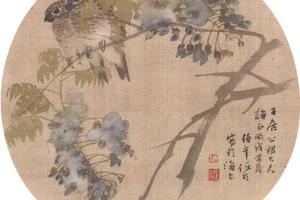 紫藤双雀图页