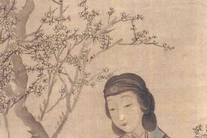 观花仕女图轴
