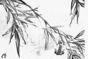 松鼠金鱼图轴