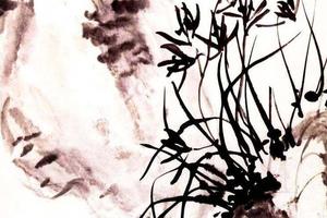 花卉四屏之一蘭石圖軸
