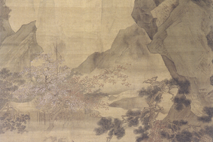 松溪横笛图轴