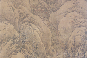 关山雪月图轴