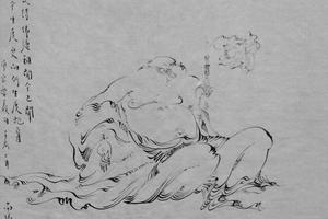   十八罗汉白画图册