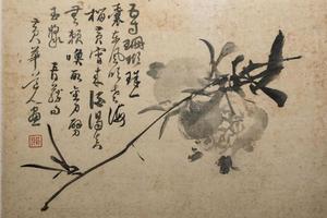 花鸟山水图   其四   石榴图