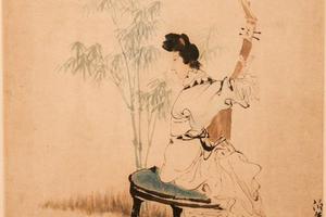 竹下弹琴
