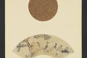 明人画扇册　明调马图-画集