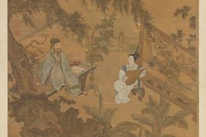 陶穀赠词图轴