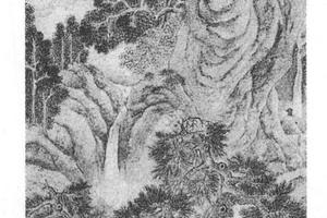松林客至图