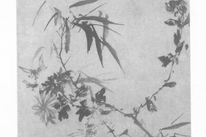 墨竹菊图