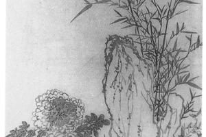 牡丹竹石图