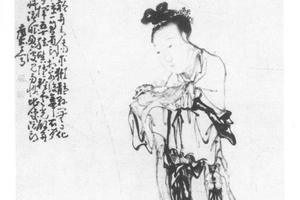 鸳鸯仕女图轴