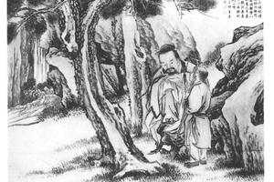 松下听泉图