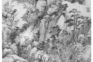 仿倪黄山水轴