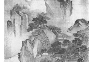 仿李希古山水轴