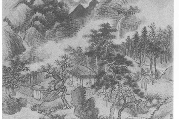 仿王蒙草堂读书图册页