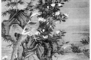 花竹锦鷄图