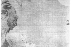 玉兔桂月图