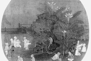 蕉石婴戏图