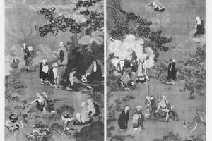 十六罗汉图(对幅)