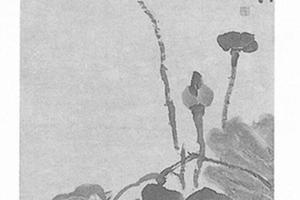 荷花白鹭图