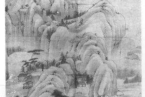 水阁依山图轴