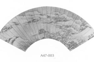 雪景山水图扇面