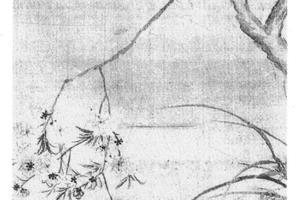 桃花兰m石图轴