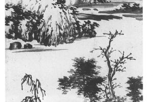 溪桥拄杖图