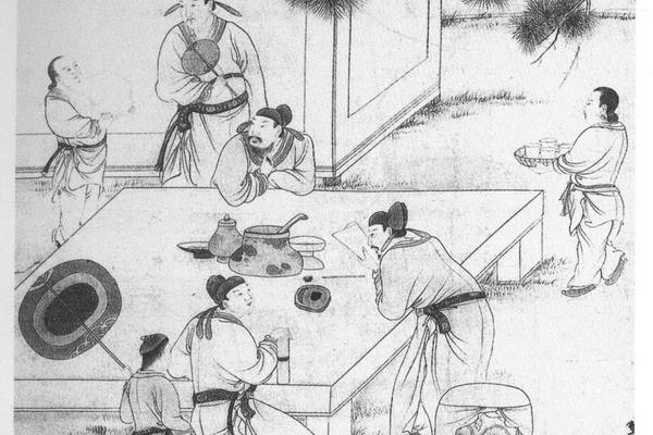 文章四友图轴