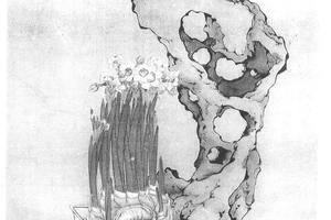 水仙湖石图