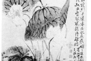 设色荷花图
