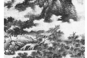 春山欲雨图轴