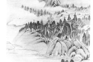 仿赵孟頫林塘晚归