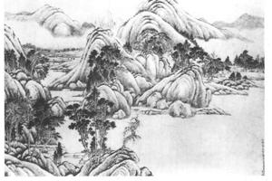 仿巨然山水