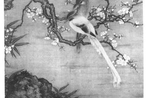 梅花绶带图轴