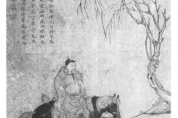柳堤驰马图轴