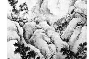 写卧坐西山图
