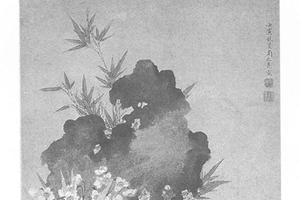 水仙竹石图